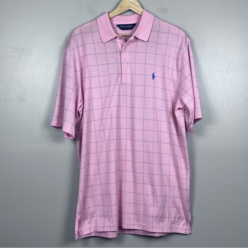 Ralph Lauren Polo Golf Men's 100% Cotton Pink Polo Embroidered Blue Pony Size M